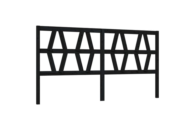 beBasic Sengegavl svart 206x4x100 cm heltre furu - Svart - Møbler - Senger - Sengetilbehør & sengegavl - Sengegavl