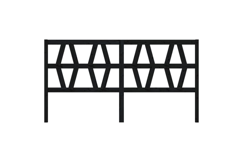 beBasic Sengegavl svart 206x4x100 cm heltre furu - Svart - Møbler - Senger - Sengetilbehør & sengegavl - Sengegavl