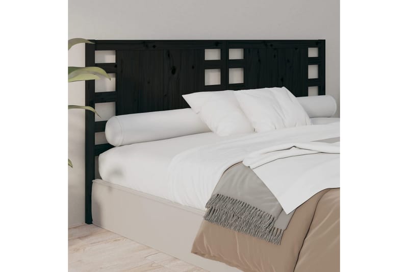 beBasic Sengegavl svart 206x4x100 cm heltre furu - Svart - Møbler - Senger - Sengetilbehør & sengegavl - Sengegavl