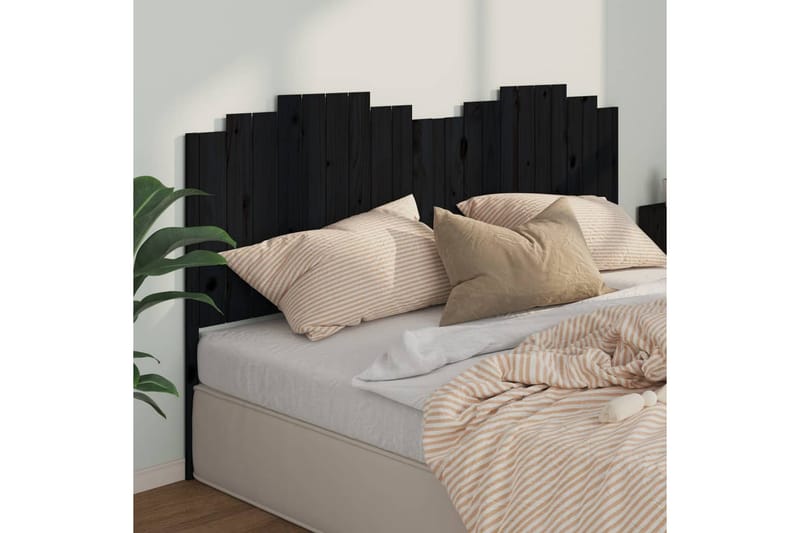 beBasic Sengegavl svart 206x4x110 cm heltre furu - Svart - Møbler - Senger - Sengetilbehør & sengegavl - Sengegavl