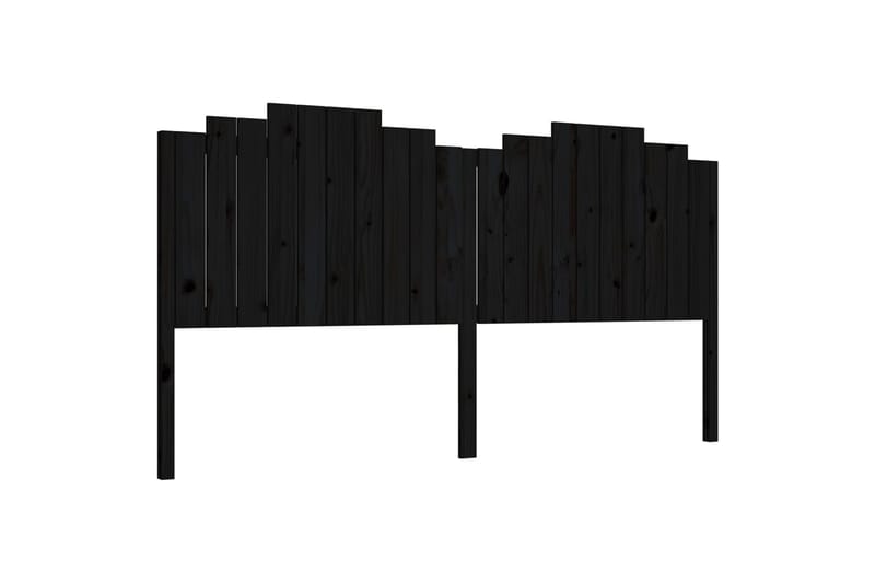 beBasic Sengegavl svart 206x4x110 cm heltre furu - Svart - Sengegavl