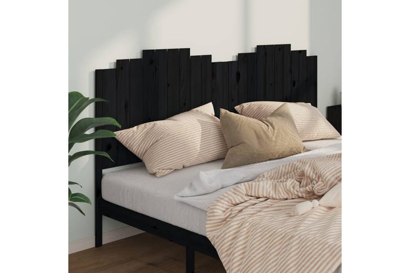 beBasic Sengegavl svart 206x4x110 cm heltre furu - Svart - Møbler - Senger - Sengetilbehør & sengegavl - Sengegavl