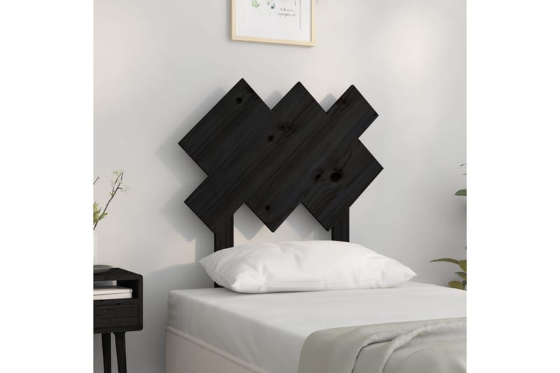 beBasic Sengegavl svart 72,5x3x81 cm heltre furu - Svart - Møbler - Senger - Sengetilbehør & sengegavl - Sengegavl