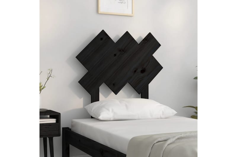 beBasic Sengegavl svart 72,5x3x81 cm heltre furu - Svart - Møbler - Senger - Sengetilbehør & sengegavl - Sengegavl