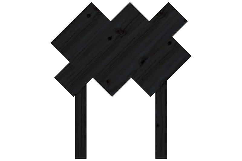 beBasic Sengegavl svart 72,5x3x81 cm heltre furu - Svart - Sengegavl