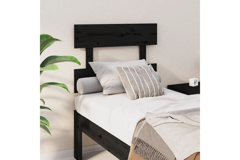 beBasic Sengegavl svart 78,5x4x100 cm heltre furu - Svart - Møbler - Senger - Sengetilbehør & sengegavl - Sengegavl
