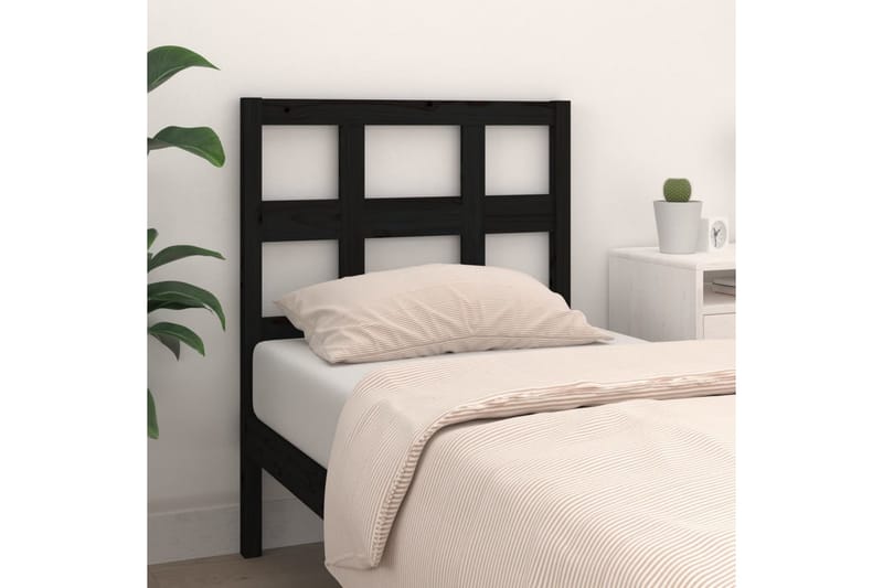 beBasic Sengegavl svart 80,5x4x100 cm heltre furu - Svart - Møbler - Senger - Sengetilbehør & sengegavl - Sengegavl