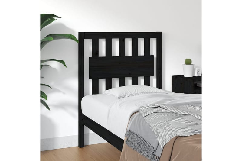 beBasic Sengegavl svart 80,5x4x100 cm heltre furu - Svart - Møbler - Senger - Sengetilbehør & sengegavl - Sengegavl
