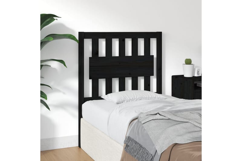 beBasic Sengegavl svart 80,5x4x100 cm heltre furu - Svart - Møbler - Senger - Sengetilbehør & sengegavl - Sengegavl