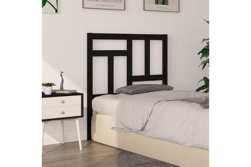 beBasic Sengegavl svart 80,5x4x100 cm heltre furu - Svart - Møbler - Senger - Sengetilbehør & sengegavl - Sengegavl