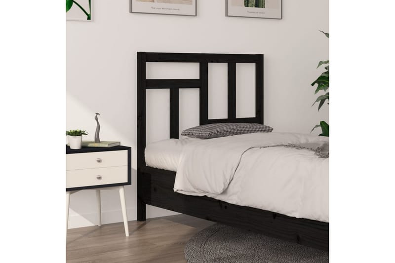 beBasic Sengegavl svart 80,5x4x100 cm heltre furu - Svart - Møbler - Senger - Sengetilbehør & sengegavl - Sengegavl