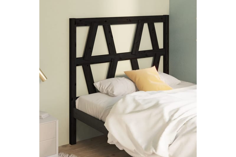 beBasic Sengegavl svart 81x4x100 cm heltre furu - Svart - Møbler - Senger - Sengetilbehør & sengegavl - Sengegavl