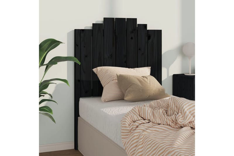 beBasic Sengegavl svart 81x4x110 cm heltre furu - Svart - Møbler - Senger - Sengetilbehør & sengegavl - Sengegavl