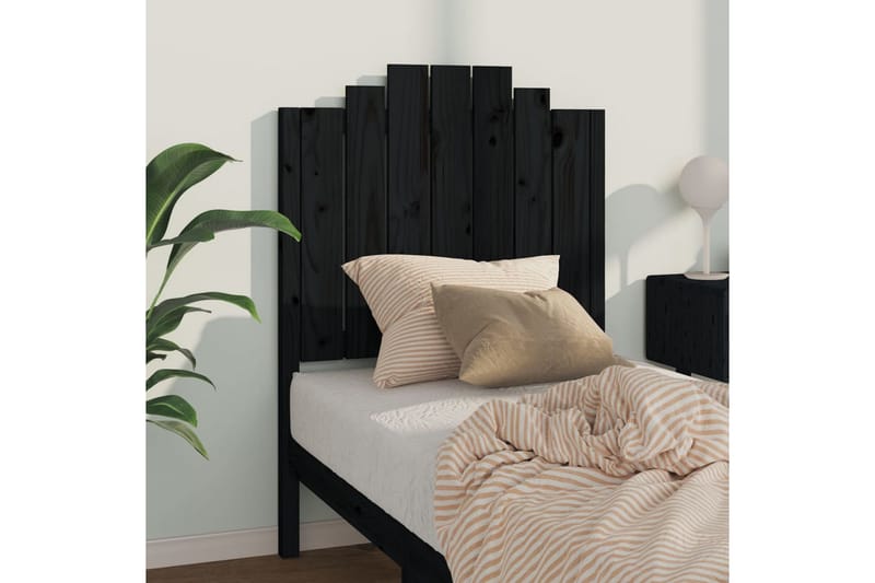 beBasic Sengegavl svart 81x4x110 cm heltre furu - Svart - Møbler - Senger - Sengetilbehør & sengegavl - Sengegavl