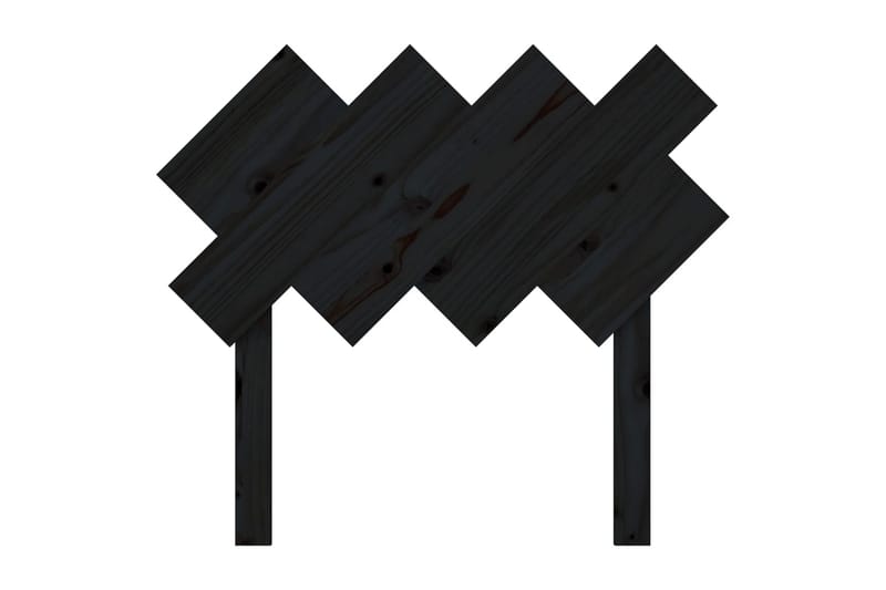 beBasic Sengegavl svart 92x3x81 cm heltre furu - Svart - Møbler - Senger - Sengetilbehør & sengegavl - Sengegavl