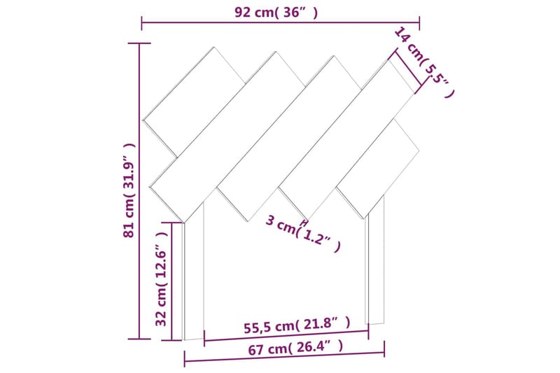 beBasic Sengegavl svart 92x3x81 cm heltre furu - Svart - Møbler - Senger - Sengetilbehør & sengegavl - Sengegavl