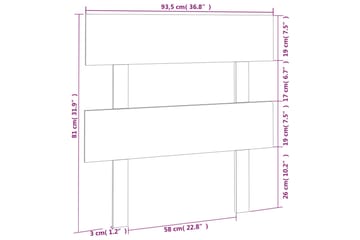 beBasic Sengegavl svart 93,5x3x81 cm heltre furu - Svart - Møbler - Senger - Sengetilbehør & sengegavl - Sengegavl