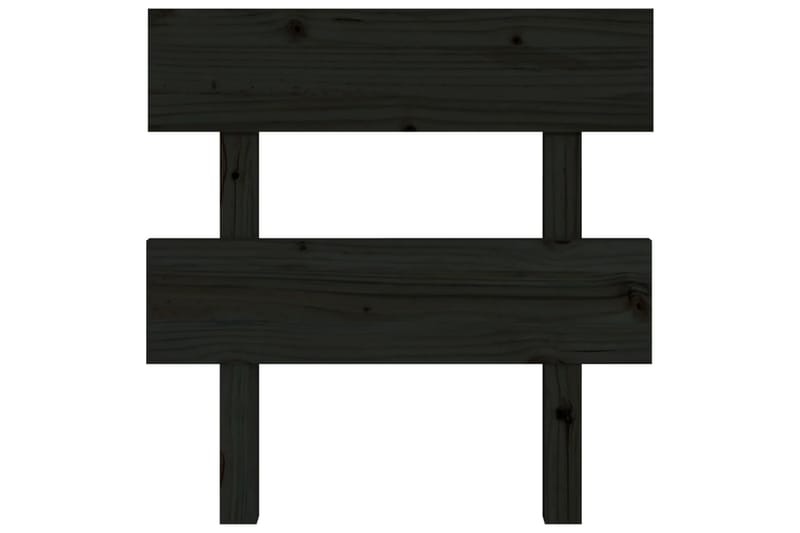 beBasic Sengegavl svart 93,5x3x81 cm heltre furu - Svart - Sengegavl