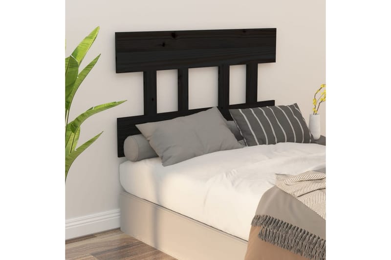 beBasic Sengegavl svart 93,5x3x81 cm heltre furu - Svart - Møbler - Senger - Sengetilbehør & sengegavl - Sengegavl
