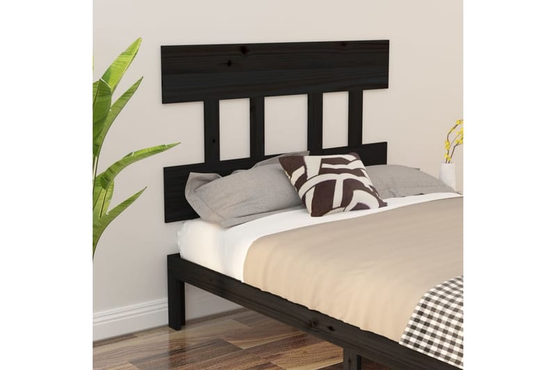 beBasic Sengegavl svart 93,5x3x81 cm heltre furu - Svart - Møbler - Senger - Sengetilbehør & sengegavl - Sengegavl