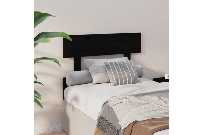 beBasic Sengegavl svart 93,5x3x81 cm heltre furu - Svart - Møbler - Senger - Sengetilbehør & sengegavl - Sengegavl
