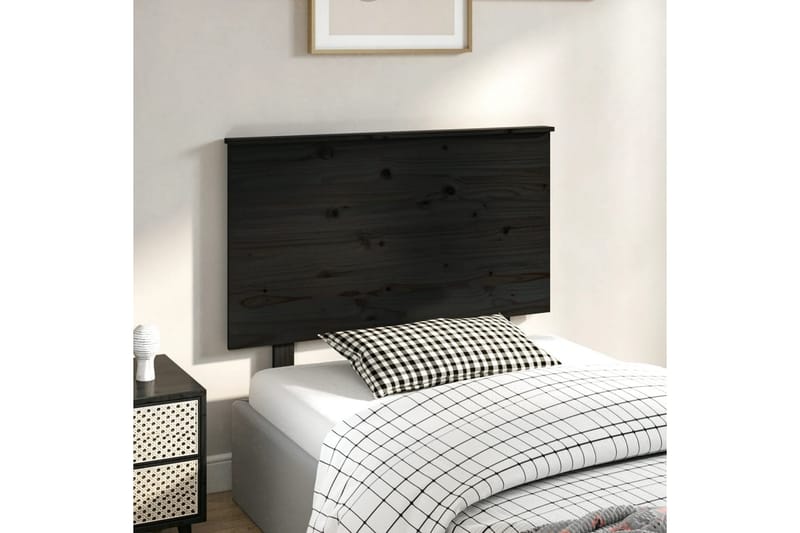 beBasic Sengegavl svart 94x6x82,5 cm heltre furu - Svart - Møbler - Senger - Sengetilbehør & sengegavl - Sengegavl