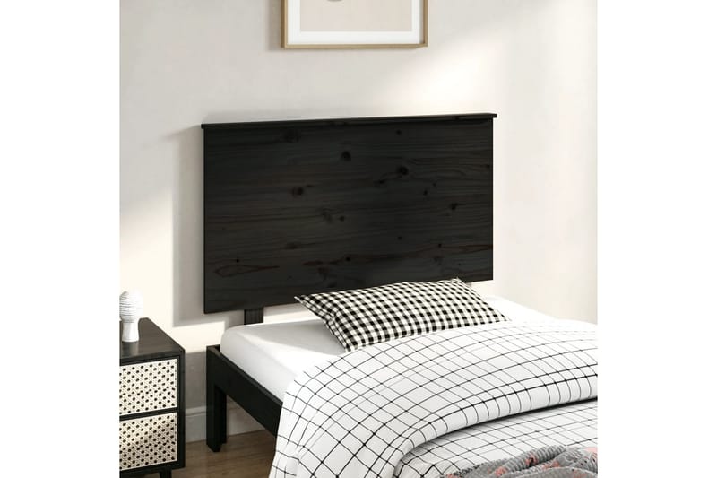 beBasic Sengegavl svart 94x6x82,5 cm heltre furu - Svart - Møbler - Senger - Sengetilbehør & sengegavl - Sengegavl