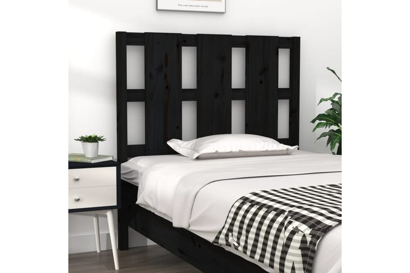 beBasic Sengegavl svart 95,5x4x100 cm heltre furu - Svart - Møbler - Senger - Sengetilbehør & sengegavl - Sengegavl