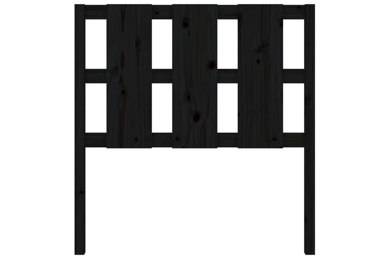 beBasic Sengegavl svart 95,5x4x100 cm heltre furu - Svart - Sengegavl