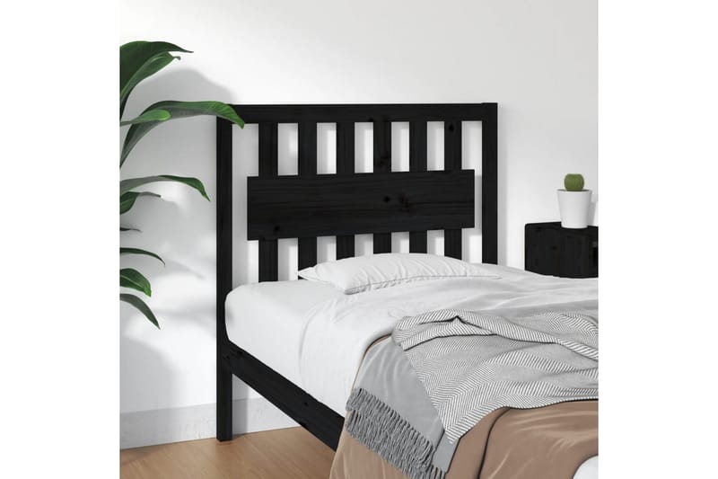 beBasic Sengegavl svart 95,5x4x100 cm heltre furu - Svart - Møbler - Senger - Sengetilbehør & sengegavl - Sengegavl