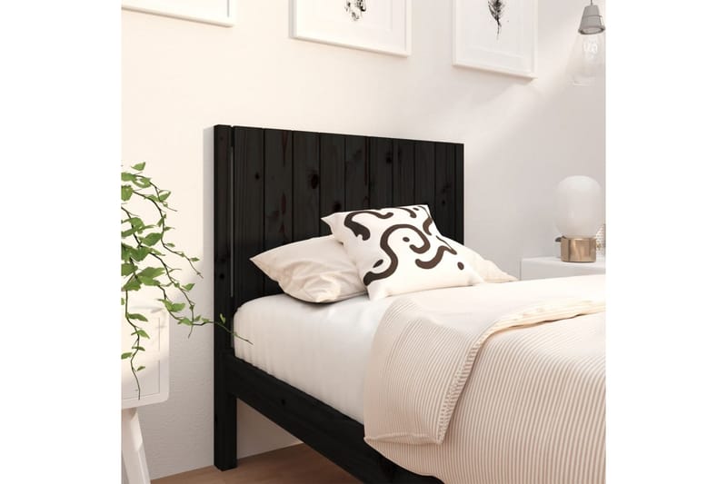 beBasic Sengegavl svart 95,5x4x100 cm heltre furu - Svart - Møbler - Senger - Sengetilbehør & sengegavl - Sengegavl