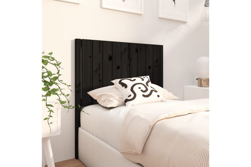 beBasic Sengegavl svart 95,5x4x100 cm heltre furu - Svart - Møbler - Senger - Sengetilbehør & sengegavl - Sengegavl
