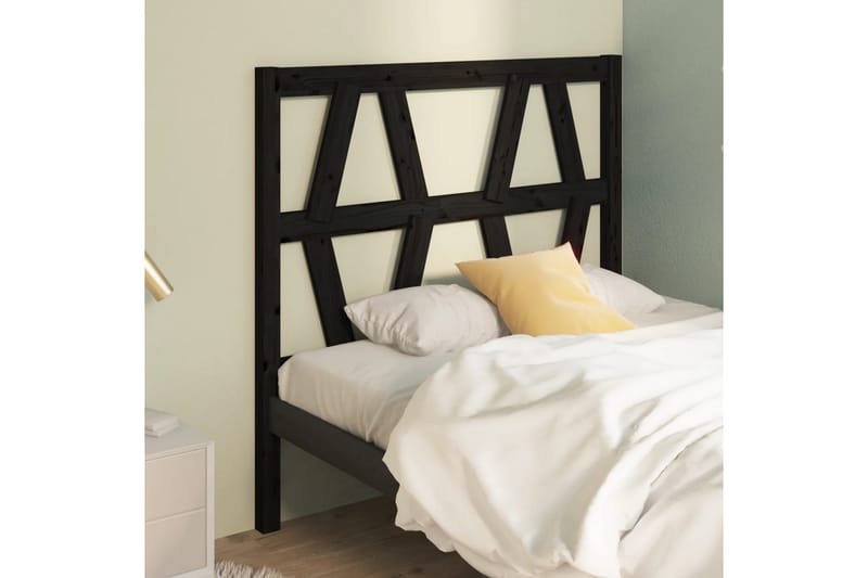 beBasic Sengegavl svart 96x4x100 cm heltre furu - Svart - Møbler - Senger - Sengetilbehør & sengegavl - Sengegavl