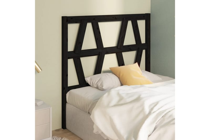 beBasic Sengegavl svart 96x4x100 cm heltre furu - Svart - Møbler - Senger - Sengetilbehør & sengegavl - Sengegavl