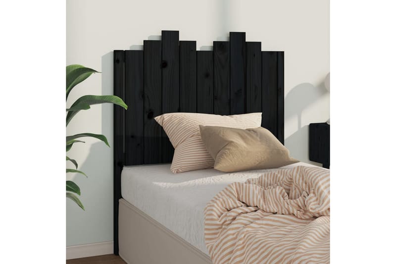 beBasic Sengegavl svart 96x4x110 cm heltre furu - Svart - Møbler - Senger - Sengetilbehør & sengegavl - Sengegavl