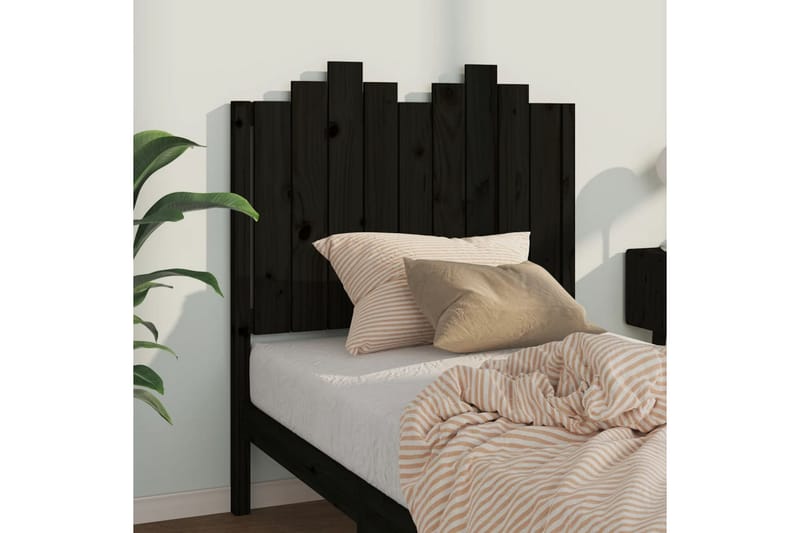 beBasic Sengegavl svart 96x4x110 cm heltre furu - Svart - Møbler - Senger - Sengetilbehør & sengegavl - Sengegavl