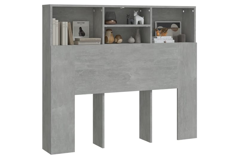 beBasic Sengegavlskap betonggrå 120x19x103,5 cm - GrÃ¥ - Møbler - Senger - Sengetilbehør & sengegavl - Sengegavl
