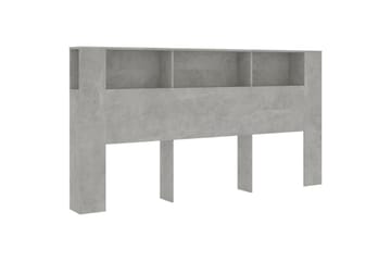 beBasic Sengegavlskap betonggrå 200x18,5x104,5 cm - GrÃ¥ - Møbler - Senger - Sengetilbehør & sengegavl - Sengegavl