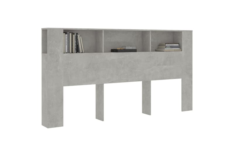 beBasic Sengegavlskap betonggrå 200x18,5x104,5 cm - GrÃ¥ - Møbler - Senger - Sengetilbehør & sengegavl - Sengegavl
