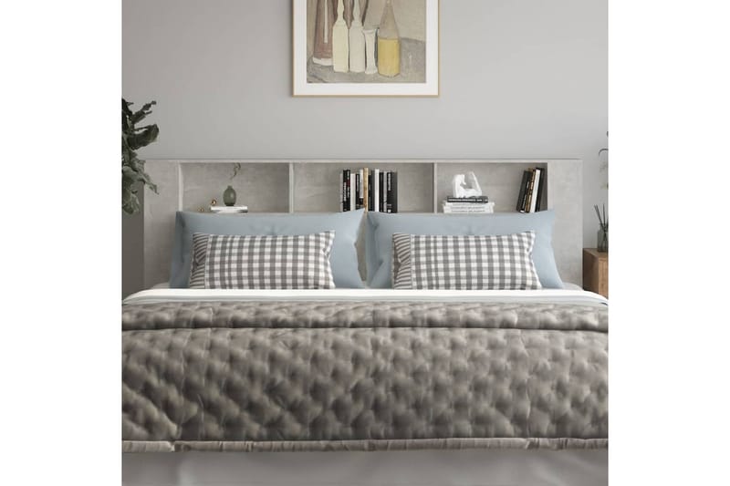 beBasic Sengegavlskap betonggrå 220x18,5x104,5 cm - GrÃ¥ - Møbler - Senger - Sengetilbehør & sengegavl - Sengegavl