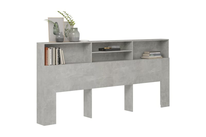 beBasic Sengegavlskap betonggrå 220x19x103,5 cm - GrÃ¥ - Møbler - Senger - Sengetilbehør & sengegavl - Sengegavl