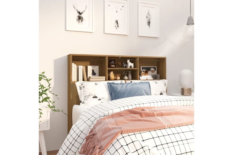 beBasic Sengegavlskap brun eik 120x19x103,5 cm - Brun - Møbler - Senger - Sengetilbehør & sengegavl - Sengegavl
