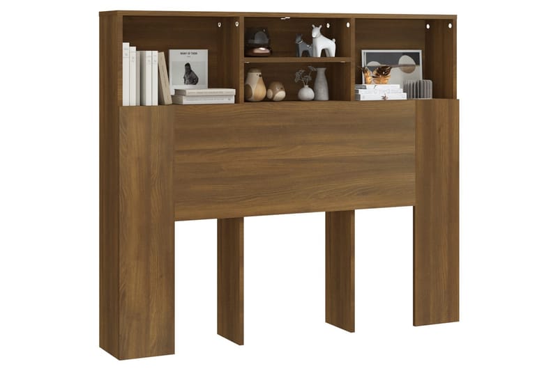beBasic Sengegavlskap brun eik 120x19x103,5 cm - Brun - Møbler - Senger - Sengetilbehør & sengegavl - Sengegavl