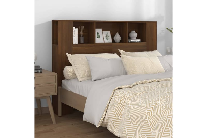 beBasic Sengegavlskap brun eik 140x18,5x104,5 cm - Brun - Møbler - Senger - Sengetilbehør & sengegavl - Sengegavl