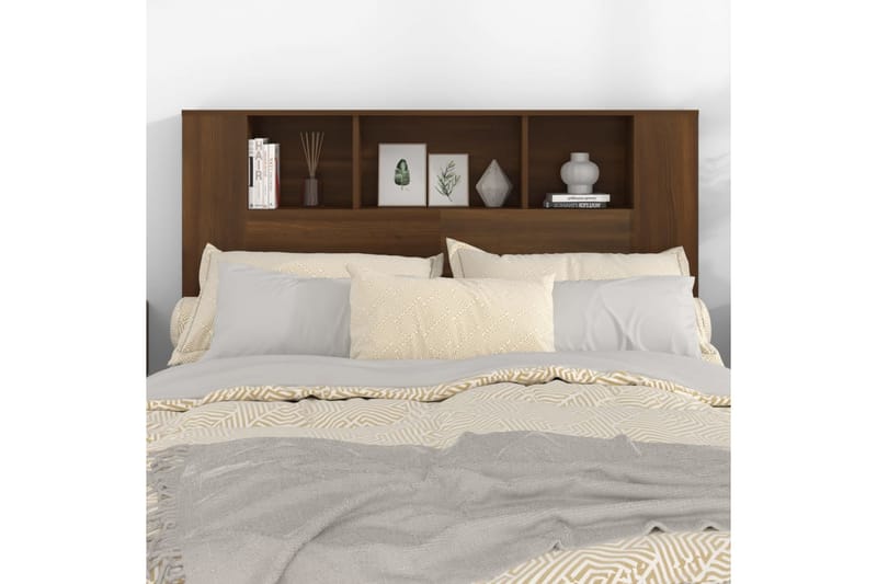 beBasic Sengegavlskap brun eik 140x18,5x104,5 cm - Brun - Møbler - Senger - Sengetilbehør & sengegavl - Sengegavl
