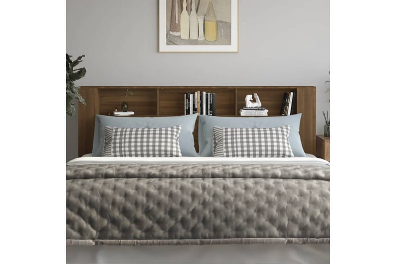 beBasic Sengegavlskap brun eik 220x18,5x104,5 cm - Brun - Møbler - Senger - Sengetilbehør & sengegavl - Sengegavl