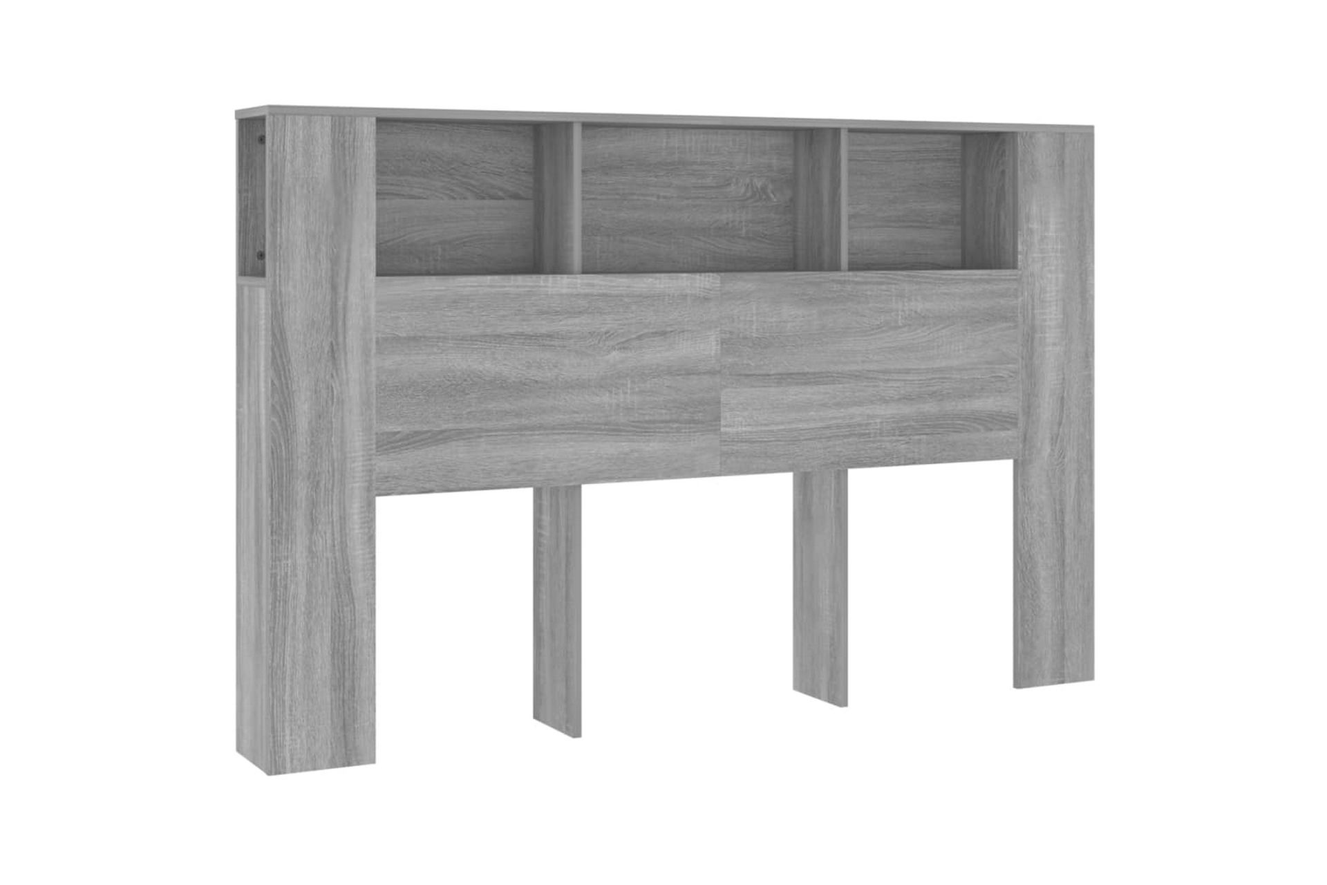 beBasic Sengegavlskap grå sonoma 160x18,5x104,5 cm - GrÃ¥ - Møbler - Senger - Sengetilbehør & sengegavl - Sengegavl
