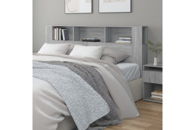 beBasic Sengegavlskap grå sonoma 200x18,5x104,5 cm - GrÃ¥ - Møbler - Senger - Sengetilbehør & sengegavl - Sengegavl