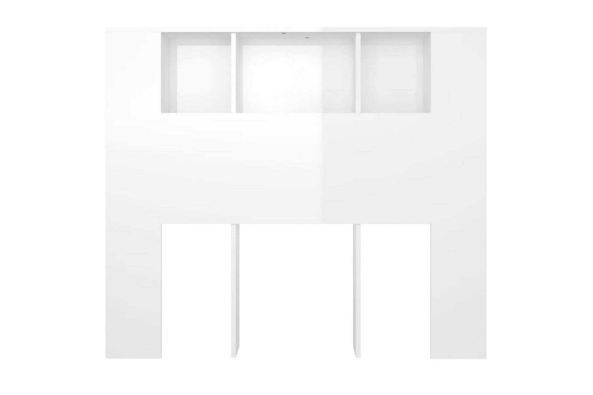 beBasic Sengegavlskap høyglans hvit 120x18,5x104,5 cm - Hvit - Møbler - Senger - Sengetilbehør & sengegavl - Sengegavl