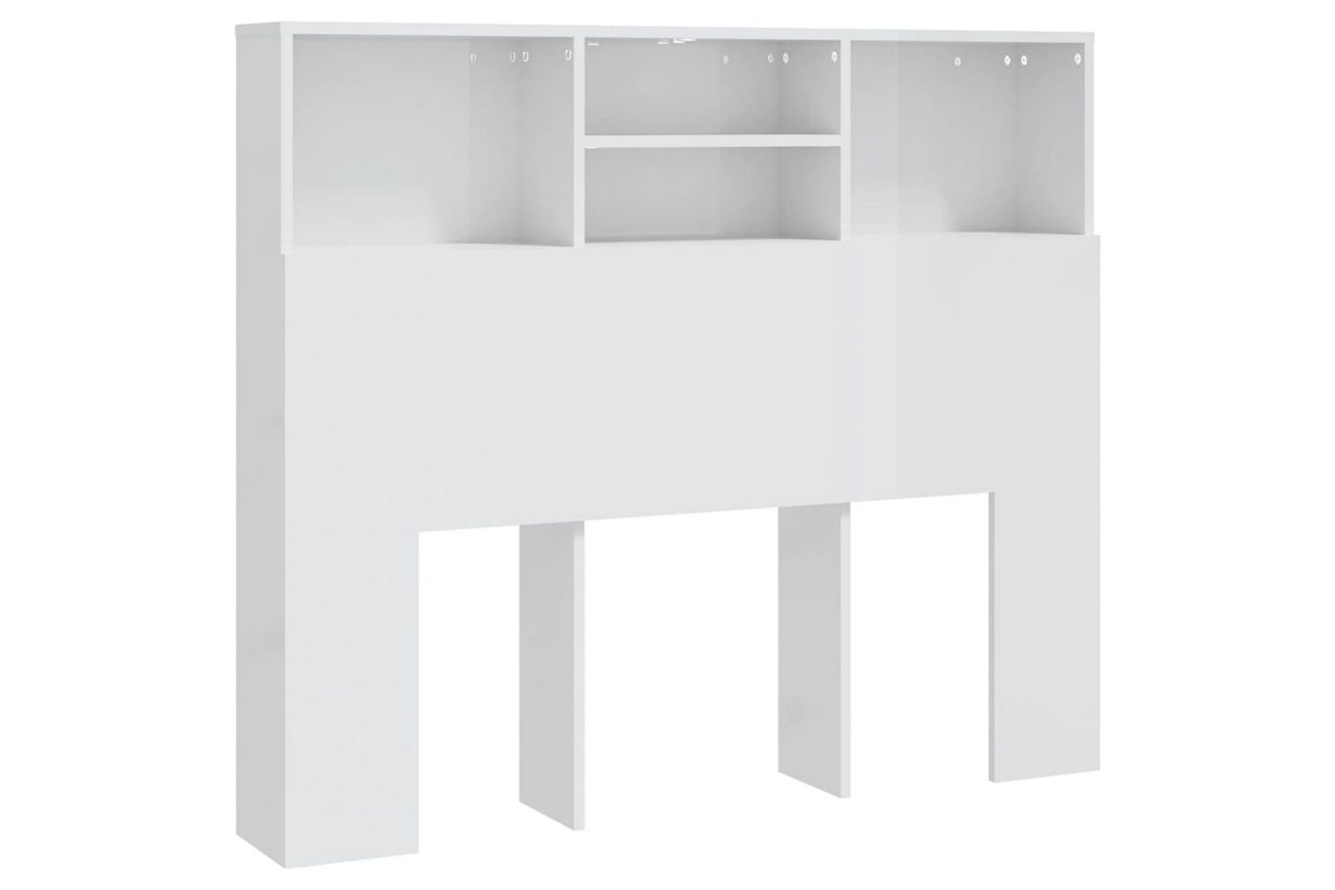 beBasic Sengegavlskap høyglans hvit 120x19x103,5 cm - Hvit - Møbler - Senger - Sengetilbehør & sengegavl - Sengegavl